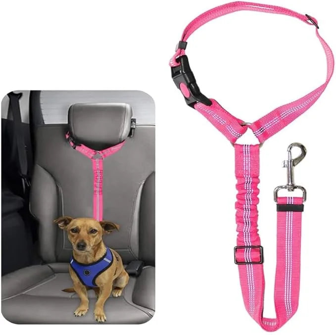 2 Piece Set Dog Seat Belt Retractable Dog Car Seatbelts Adjustable Pet Seat Belt for Vehicle Headrest Restraint Adjustable...