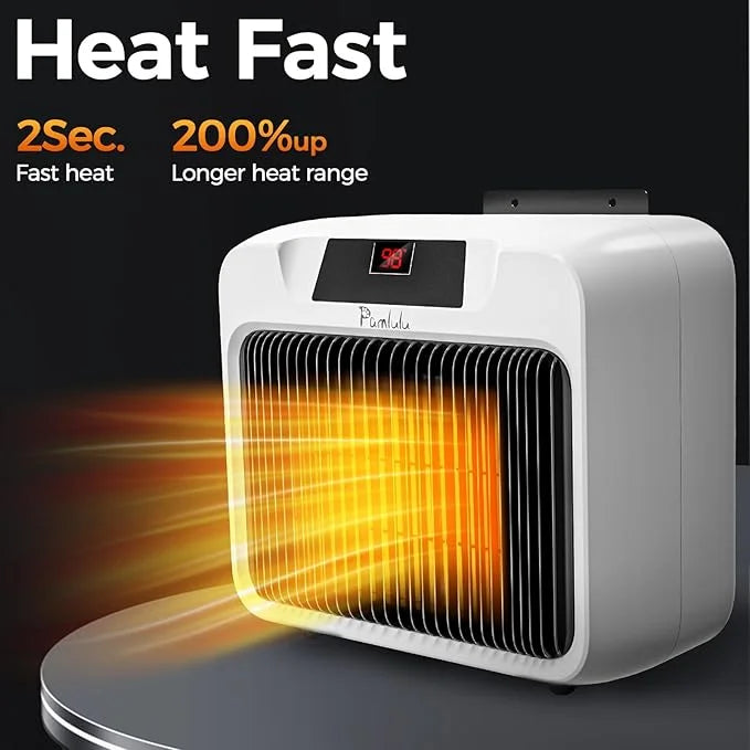 600W Dog House Heater for Chicken Coop and Rabbits - Portable With Digital Display, White Wall-Mounted Insulated Winter Pe...