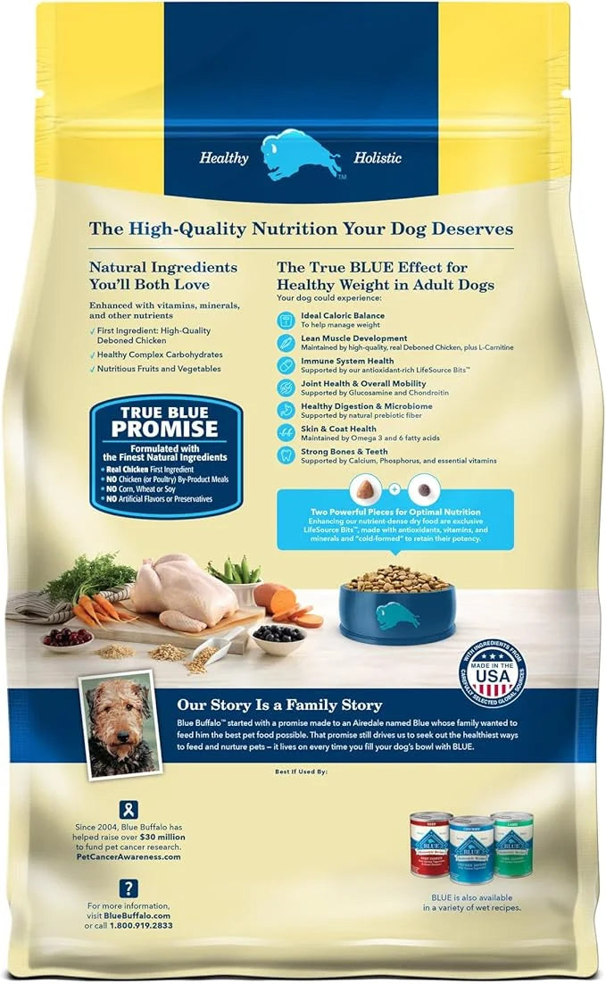 Blue Buffalo Life Protection Formula Healthy Weight Adult Dry Dog Food, Supports an Ideal Weight, Made with Natural Ingred...