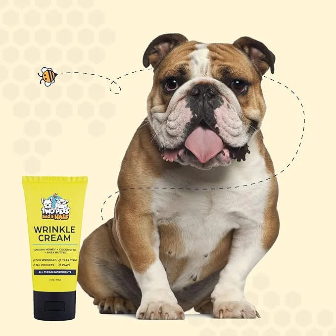 Wrinkle Paste for Bulldogs + Wrinkle Wipes French Bulldog- Wrinkle Cream for Dogs (Frenchie, English Bulldog, Pug)-Cleans ...