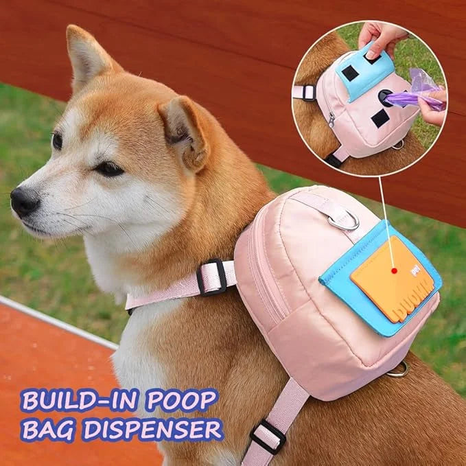 Dog Backpack for Small Dogs to Wear,Cute Pet Puppy Harness Backpacks with Leash Adjustable Dog Self Carrier Bag for Travel...