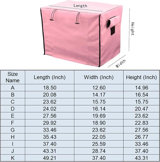 Dog Crate Cover Waterpoof Pink Pet Kennel Covers for Puppy Cat Indoor Outdoor Fit for 1 Door Wire Crate, 24.02x16.14x20.47...