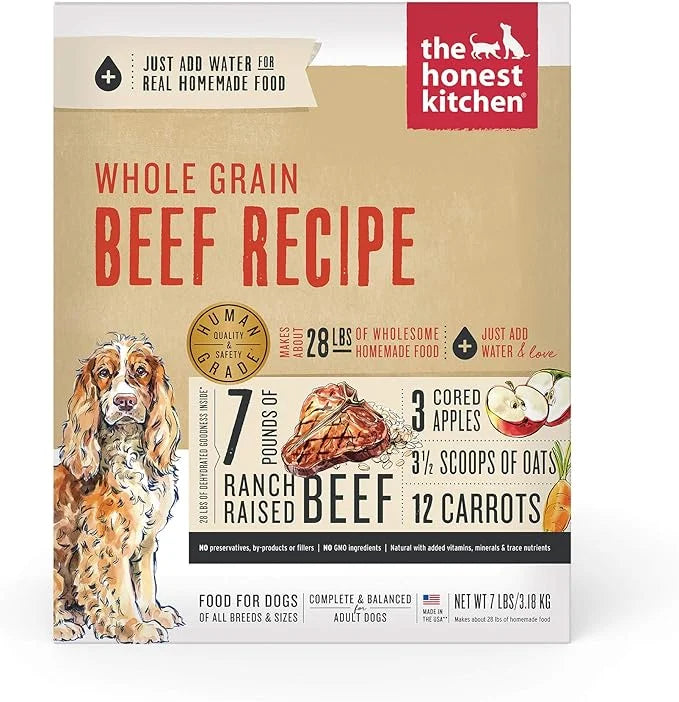 The Honest Kitchen Dehydrated Whole Grain Beef Dog Food, 7 lb Box, 7.00 Pound (Pack of 1) - Product Image