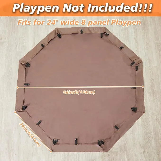 PJYuCien Dog Playpen Bottom Pad,Fits 24 Inch 8 Panels Regular Octagon Metal Exercise Pet Pen,Elastic Buckles Connections,B...