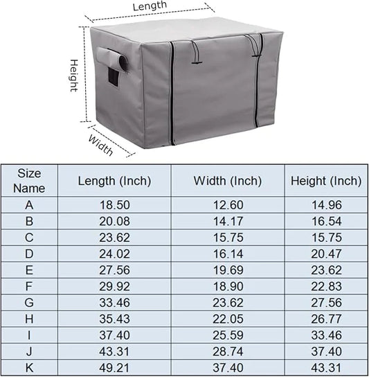 Dog Crate Cover Waterpoof Grey Pet Kennel Covers for Puppy Cat Indoor Outdoor Fit for 1 Door Wire Crate, 49.21x37.40x43.31...