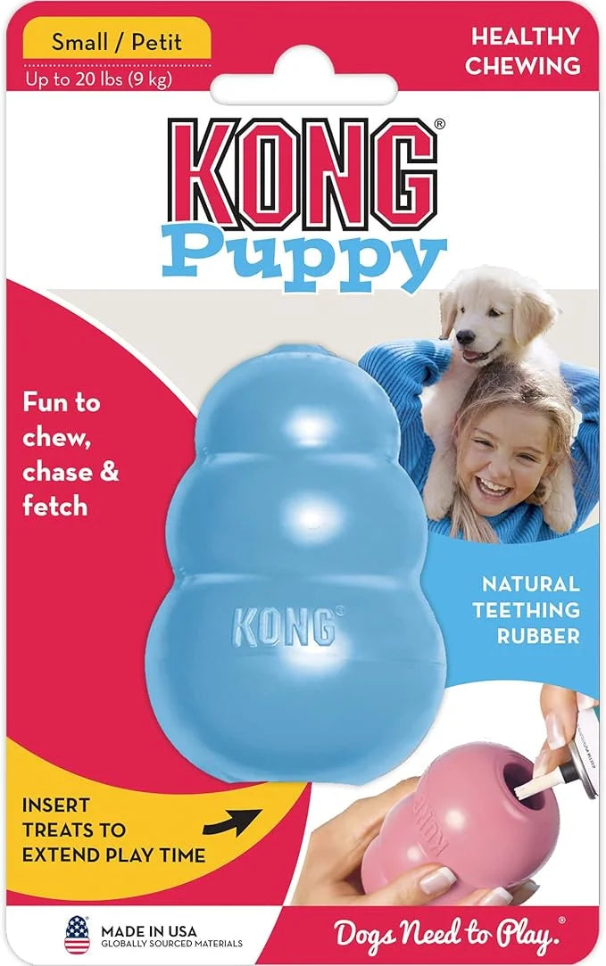 KONG Puppy - Natural Teething Rubber Chew Toy for Dogs - Stuffable Dog Toy for Extended Playtime - Chew & Fetch Toy for Pu...