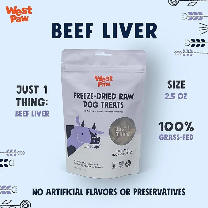 WEST PAW Freeze-Dried Raw All Natural Dog and Puppy Training Treats, Single Ingredient, Humanely Raised and Sustainably So...