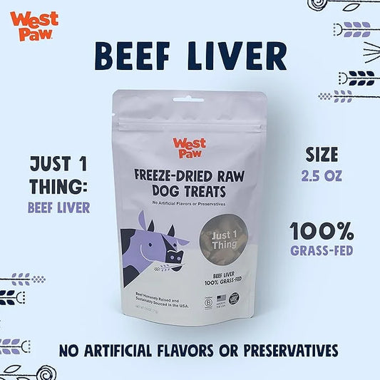 WEST PAW Freeze-Dried Raw All Natural Dog and Puppy Training Treats, Single Ingredient, Humanely Raised and Sustainably So...