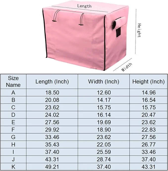 Dog Crate Cover Waterpoof Pink Pet Kennel Covers for Puppy Cat Indoor Outdoor Fit for 1 Door Wire Crate, 49.21x37.40x43.31...