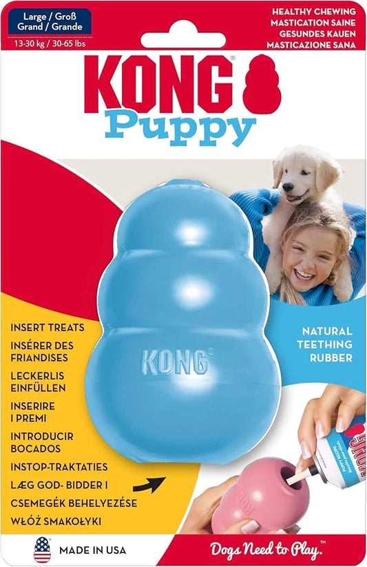 KONG Puppy - Natural Teething Rubber Chew Toy for Dogs - Stuffable Dog Toy for Extended Playtime - Chew & Fetch Toy for Pu...