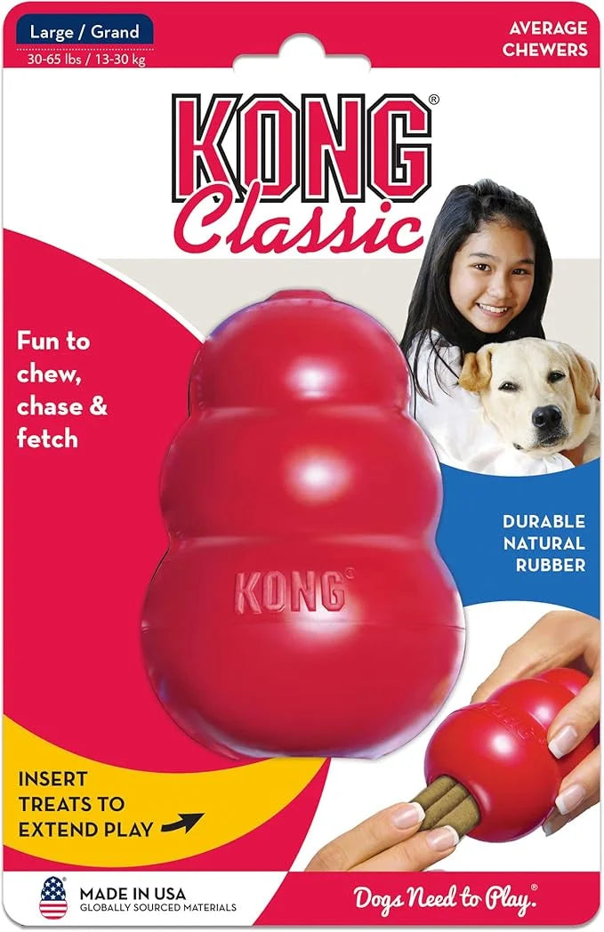 KONG Classic Stuffable Dog Toy - Fetch & Chew Toy for Dogs - Treat-Filling Capabilities & Erratic Bounce for Extended Play...