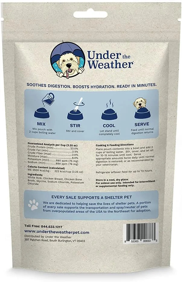 Under the Weather Bland Diet for Dogs | Easy to Digest for Sick Dogs |Always Be Ready| Contains Electrolytes - All Natural...