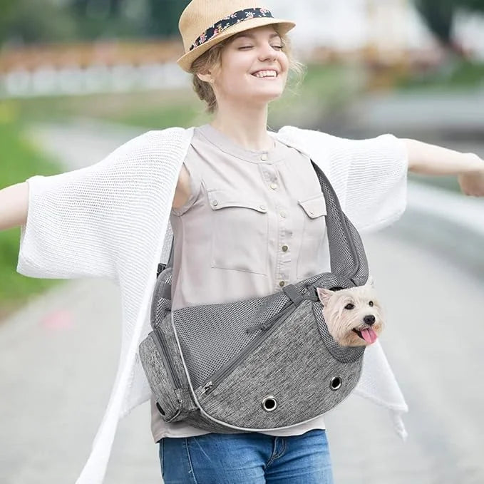 PetAmi Dog Sling Carrier for Small Dogs, Puppy Carrier Sling Purse, Dog Bags for Traveling, Carrying Bag to Wear Medium Ca...