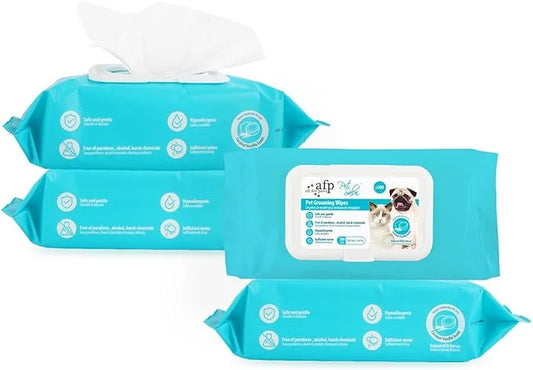 ALL FOR PAWS Pet Wipes - Coconut Vanilla Scent, 100 Wipes (4 Packs) | Ideal for Cats and Dogs, All-Over Clean with Natural...