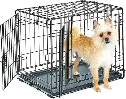 New World Newly Enhanced Double Door New World Dog Crate, Includes Leak-Proof Pan, Floor Protecting Feet, & New Patented F...