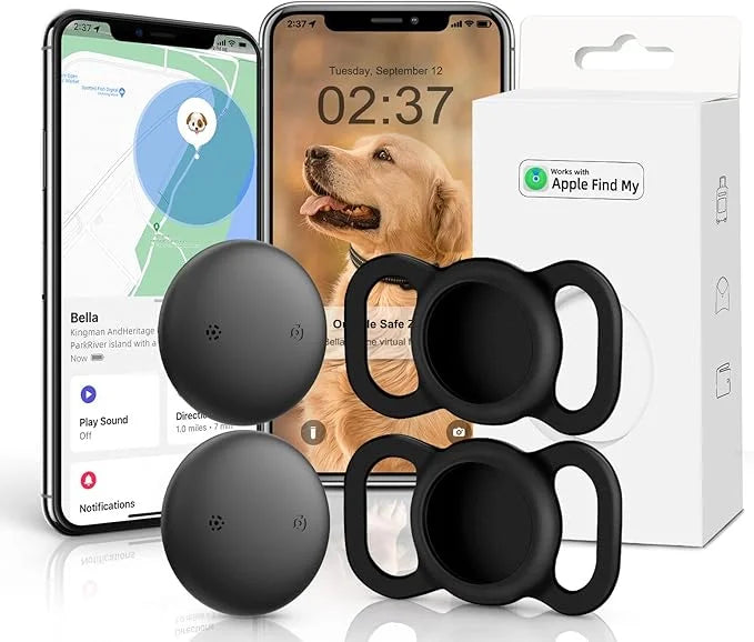 VB GPS Tracker for Dogs (2 Pack), Mini GPS Cat Tracker, Smart Pet Activity Tracker (iOS Only), No Monthly Fee, Compatible ...