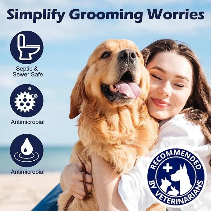 Pet Glove Wipes for Dogs, Dog Cleaning Gloves with Coconut Scented, Dual-Sided Pet Gloves Grooming for Cats with Wipes, Do...