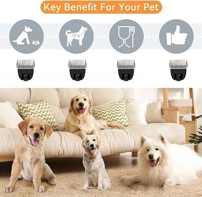 2 Pack Replacement Blade for nebot P1 Pro Pet Grooming Kit & Vacuum,Size-3F Cut Length 1/2"(13mm),Made of Ceramic Blade & ...