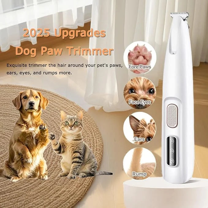 1PC Dog Paw Trimmer with LED Light,35dB Low Noise Precision Pet Paw Trimmer for Dogs Cats Grooming Clippers,Safety Electri...