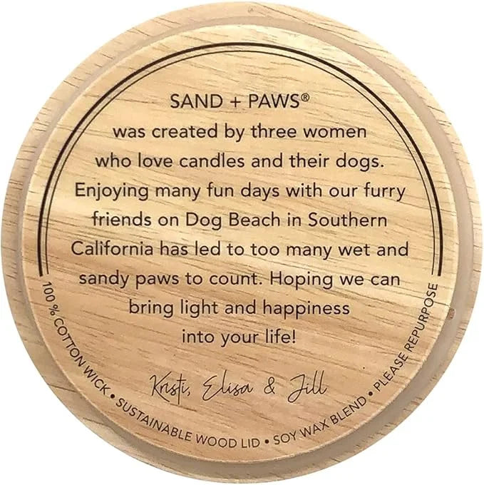 Sand + Paws Scented Candle - Ocean & Sea Salt - Additional Scents and Sizes –Luxurious Air Freshening Jar Candles Neutrali...