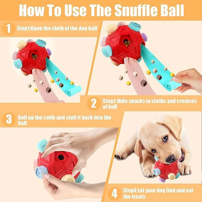 Dog Snuffle Ball-Interactive Puzzle Dog Toys Encourage Natural Foraging Skills Slow Feeder for Training and Stress Relief,...