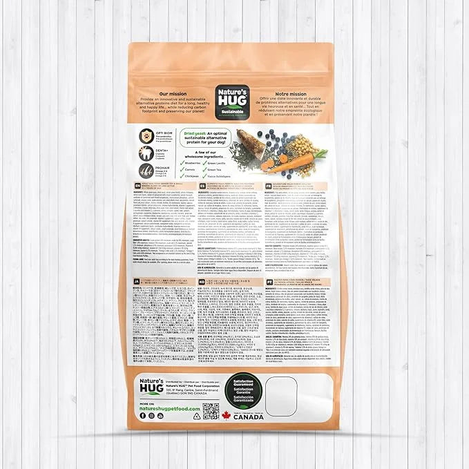 Nature's HUG Dry Dog Food, Senior-Toy & Small Breeds, 5 lb. Bag, Chicken Flavor Plant-Based Protein Vegetarian Kibble, Gra...