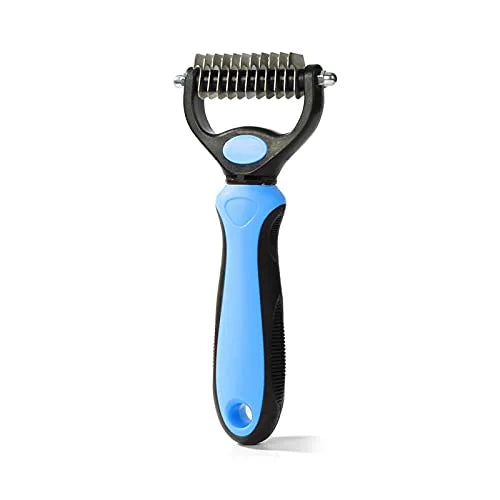 pets grooming tools (PPGT-001 blue) Dog and Cat Dematting Deshedding Brush Tool- Premium Pet Dematting Comb – Exceptional ...