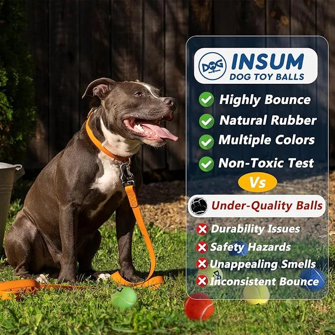 Squeaky Tennis Balls for Dogs Colorful Easy Catching Pet Toy Balls 12 Pack (2.0inch-6colors) - Product Image