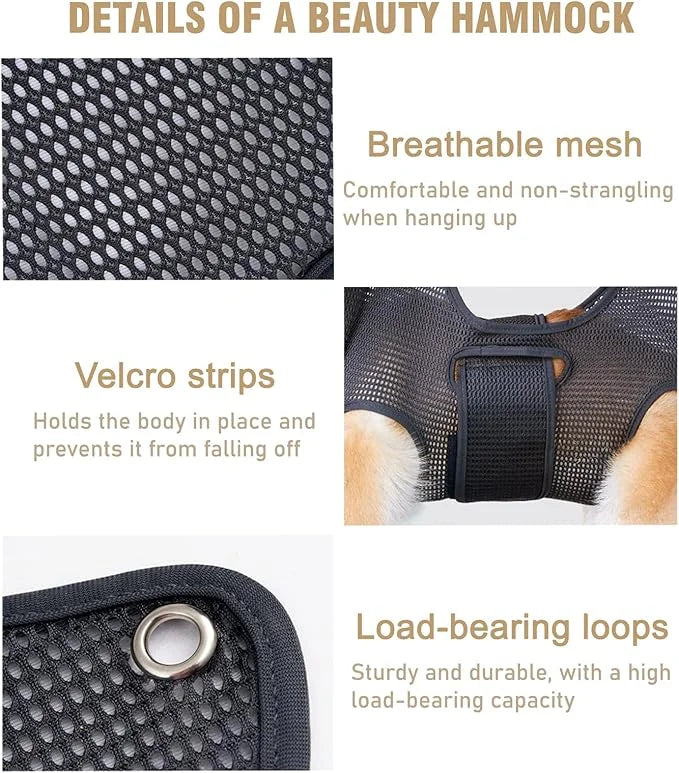Pet Grooming Hammock for Dogs & Cats with Nail Clippers/Nail Trimmers/Scissors/Toothbrush, Dog Grooming Harness for Nail T...
