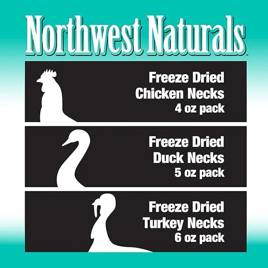 Northwest Naturals Freeze-Dried Raw Rewards Variety Pack for Dogs & Cats - Duck (4 Oz), Chicken (5 Oz), Turkey (6 Oz) - He...