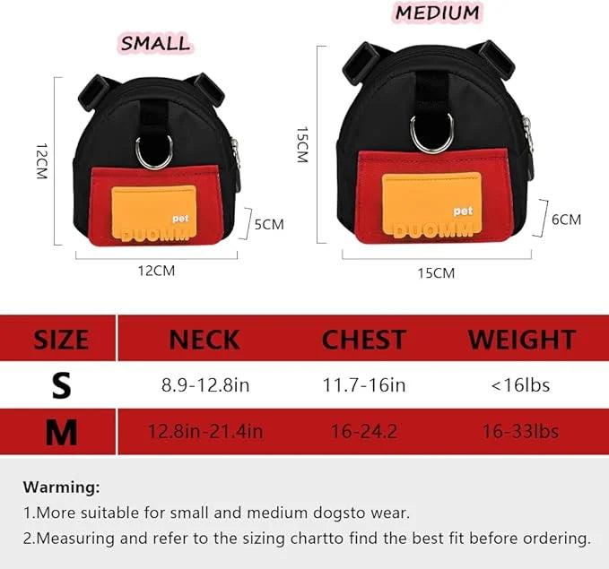 Dog Backpack for Small Dogs to Wear,Cute Pet Puppy Harness Backpacks with Leash Adjustable Dog Self Carrier Bag for Travel...