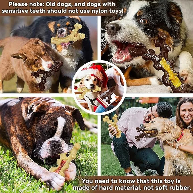 2 Pack Dog Chew Toys for Aggressive Chewers,Boredom and Stimulating Best Dog Toys for Medium/Large Breed,Tough Almost Inde...