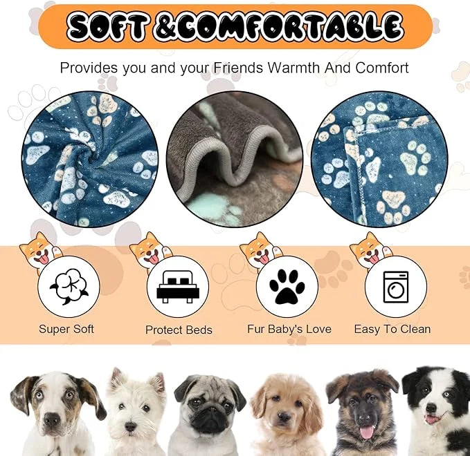 1 Pack 3 Blankets for Dogs, Dog Blankets for Large Dogs, Medium Dog Blanket Super Soft Fluffy Premium Fleece Pet Blanket F...