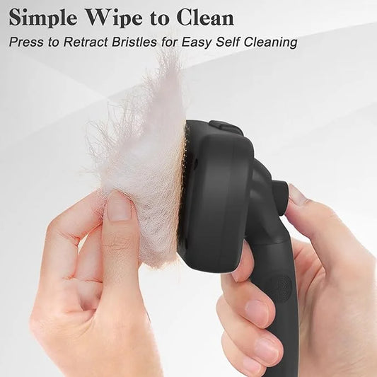 Swihauk Self Cleaning Slicker Brush for Dogs & Cats - Skin Friendly Deshedding and Grooming Brush for Haired Pets, Pet Sup...