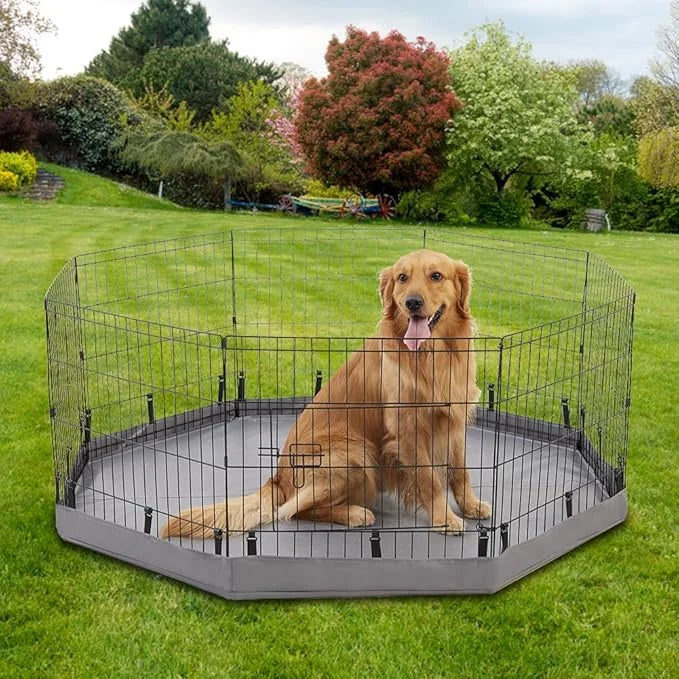 PJYuCien Dog Playpen Bottom Pad,Fits 24 Inch 8 Panels Regular Octagon Metal Exercise Pet Pen,Elastic Buckles Connections,G...