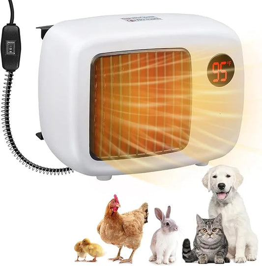 Dog House Heater, Pet House Heater with Thermostat Anti Chew Cord Overheat Protection Wall-Mounted 2 Heating Mode (300/600...
