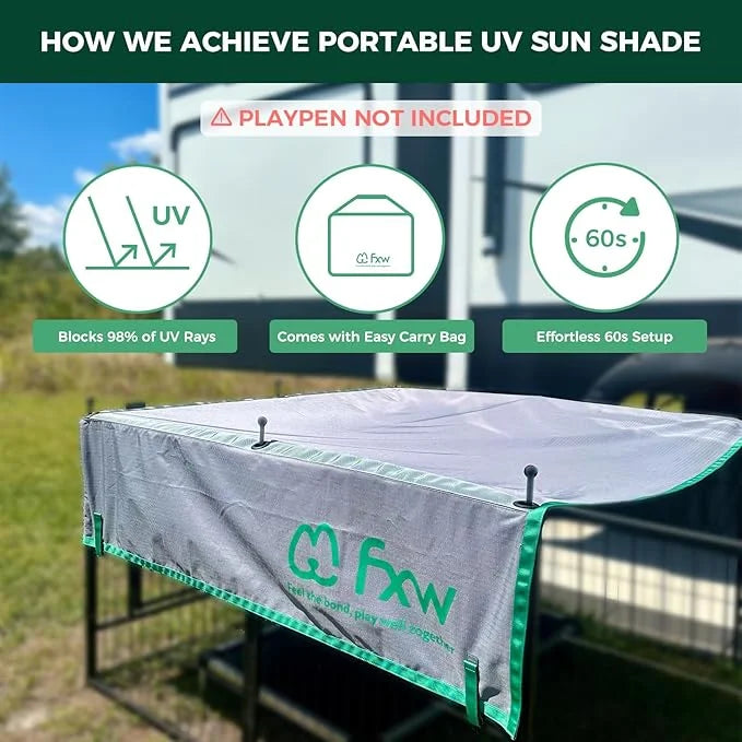FXW Sun Shade Specialized for FXW Dog Playpen (Not Suitable for Other Brands), Fits for 24" H Rollick/Instant Dog Playpen?...