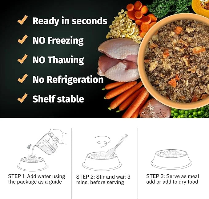 Bully Max Wet Puppy Food - Instant Fresh Dehydrated High Protein Soft Dog Food with Chicken - Healthy Growth for Small & L...