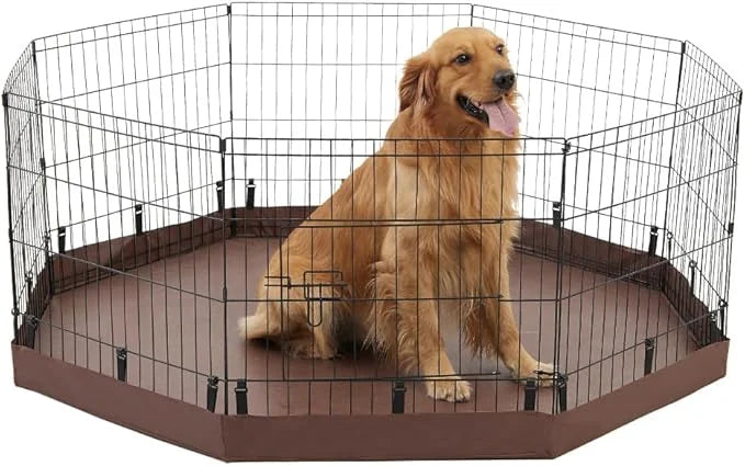 PJYuCien Dog Playpen Bottom Pad,Fits 24 Inch 8 Panels Regular Octagon Metal Exercise Pet Pen,Elastic Buckles Connections,B...