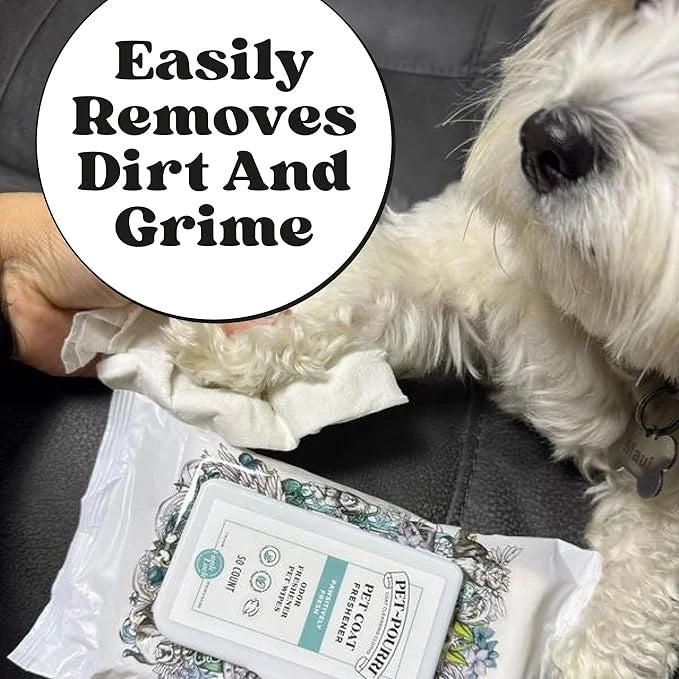 Pet-Pourri Pawsitively Fresh Deodorizing Pet Wipes – Quick Cleaning Wipes for Dogs & Cats – Plant Based Ingredients – Vet ...