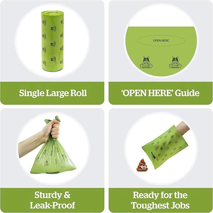 Pogi's Poop n' Wipe Combo - 500 Dog Poop Bags and 100 Plant-based Grooming Wipes Bundle - Product Image