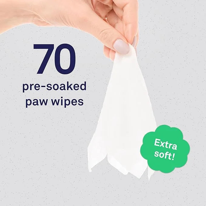Petpost | Paw Wipes for Dogs - Nourishing, Revitalizing Dog Paw Cleaner with Coconut Oil, Jojoba Oil, and Aloe - Ultra Sof...