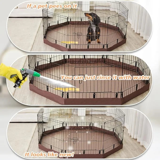 PJYuCien Dog Playpen Bottom Pad,Fits 24 Inch 8 Panels Regular Octagon Metal Exercise Pet Pen,Elastic Buckles Connections,B...