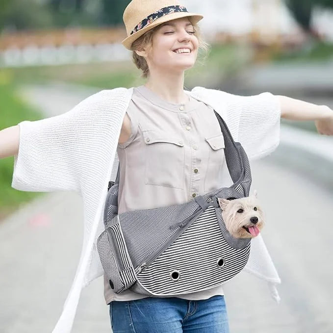 PetAmi Dog Sling Carrier for Small Dogs, Puppy Carrier Sling Purse, Dog Bags For Traveling, Carrying Bag to Wear Medium Ca...