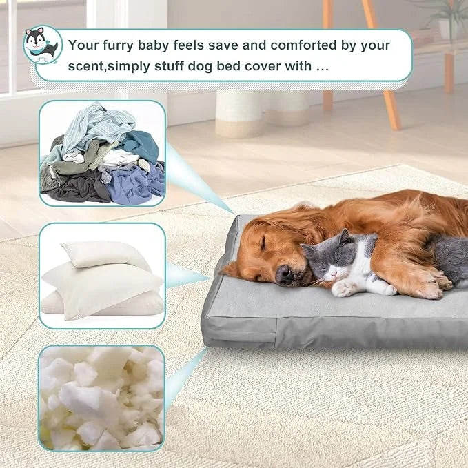 Explore Land Dog Crate Cover Bundle with Machine Washable Fluffy Dog Bed Cover for 36 Inches Wire Cage - Product Image