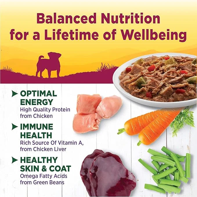 Wellness Natural Pet Food 3 Oz Grain Free Natural Wet Small Breed Roasted chicken, beef, green beans & Red Peppers. (12 Pa...