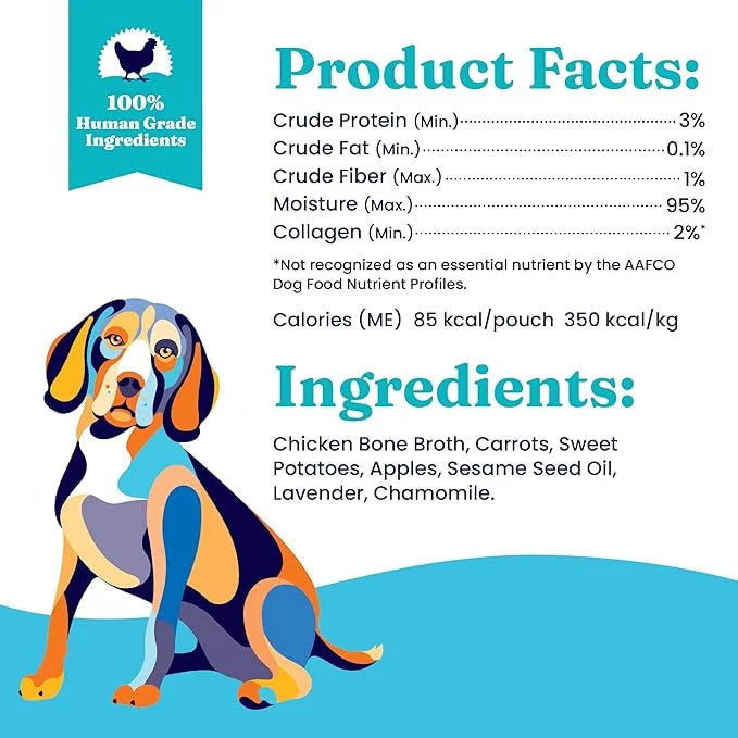 Solid Gold Chicken Bone Broth for Dogs - Grain Free Dog Food Topper Rich in Collagen and Superfoods - Nutrient Dense Dog G...