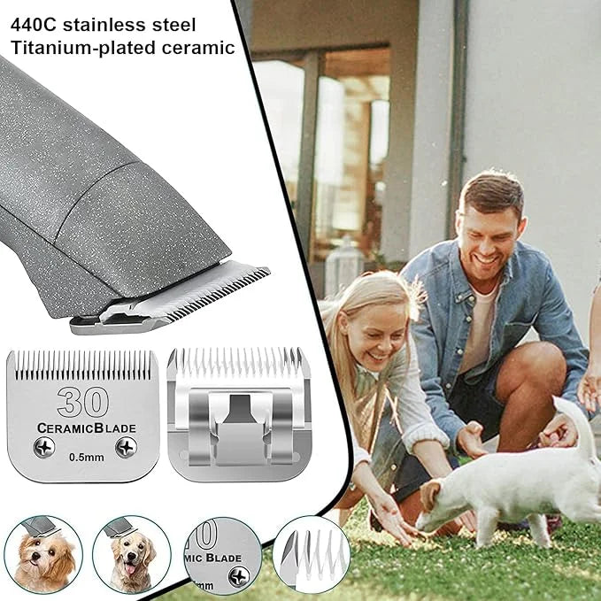 #30 Blade Dog Grooming Clipper Replacement Blades Compatible with Andis/Wahl/Oster Dog Clippers,Detachable Ceramic Blade &...
