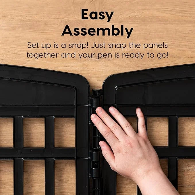 34" 8-Panel Pet Playpen with Door, Medium Large Dog Secure Easy Assemble Easy Storing Customizable + 34''H 2 Add on Panels...