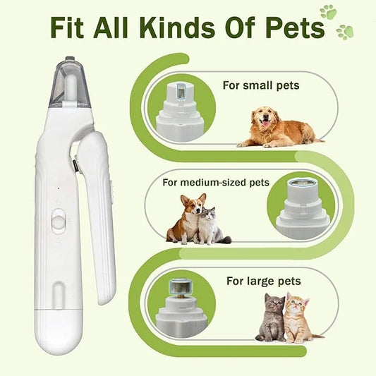 2-in-1 Dog Nail Grinder & Dog Nail Clippers Trimmers for Large Medium Small Dogs Cats Pets Claw Trimmer with LED Lights (G...